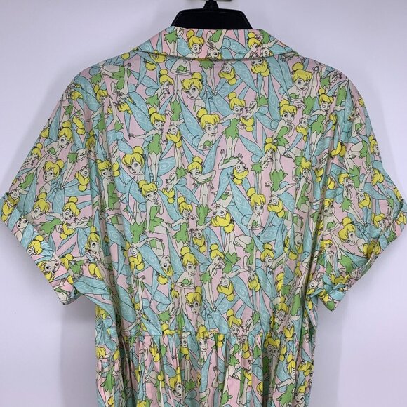 Torrid Disney Dress Peter Pan Tinkerbell Swing Button Belted NWT - Picture 11 of 14